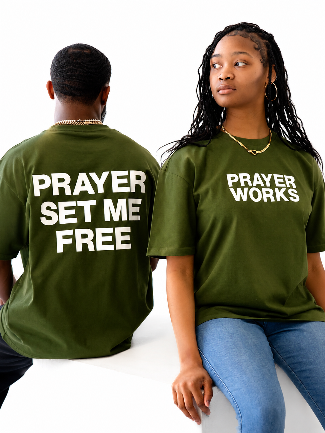 Prayer Works Tee  (Forest Green)