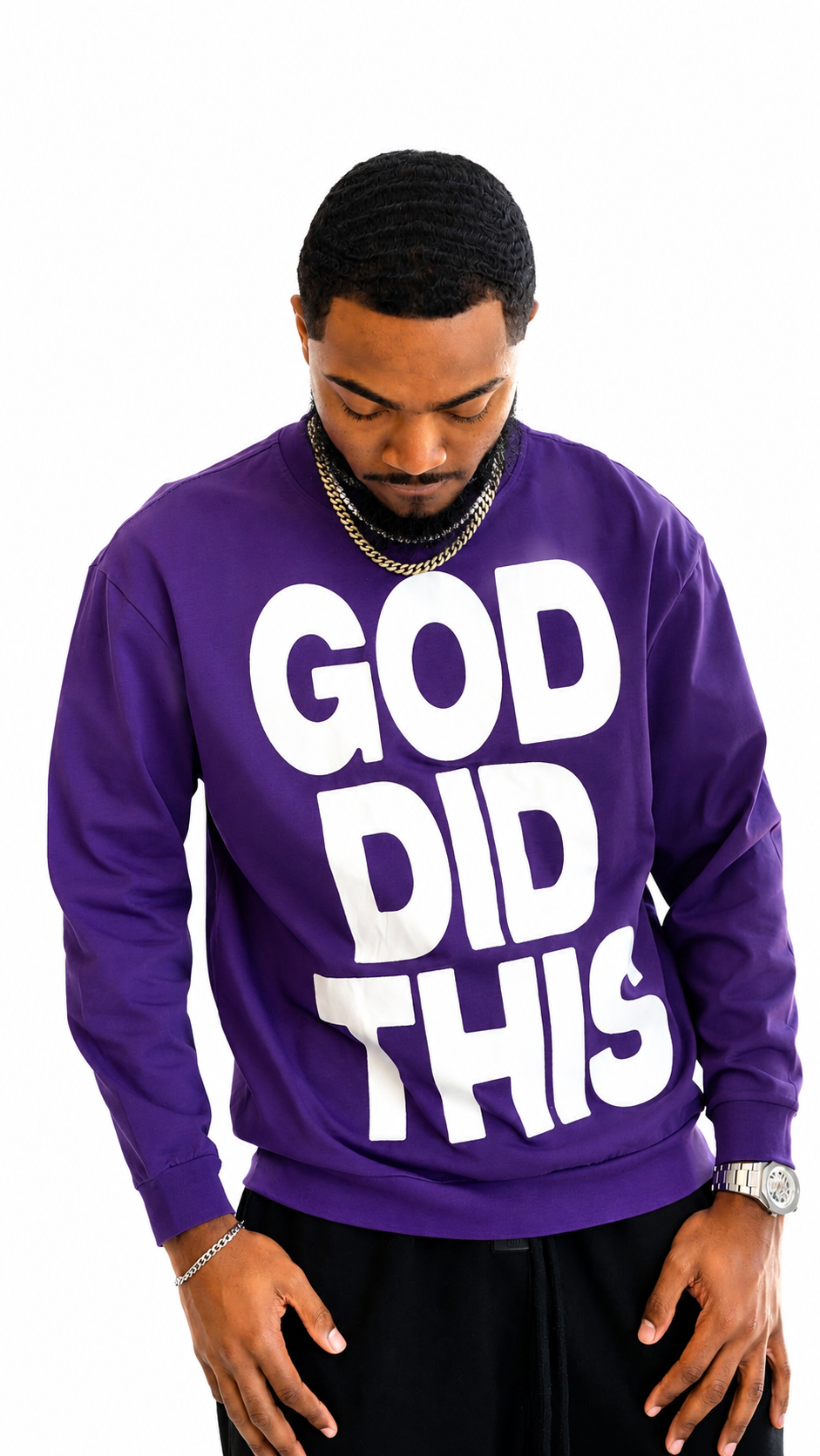 God Did It Long Sleeve  (Purple)
