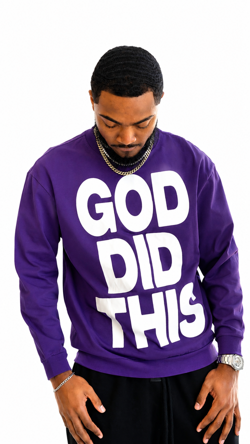 God Did It Long Sleeve  (Purple)